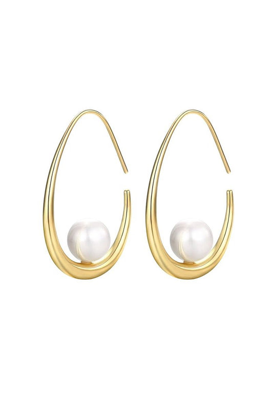 Gold Pearls Drop Earrings