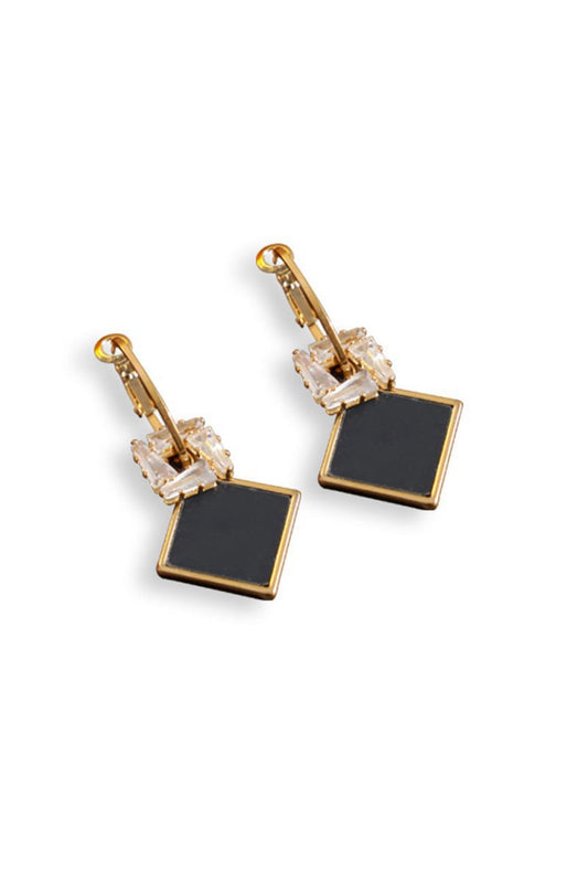 Black White Earrings Dangle Drop