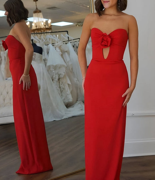 Sweetheart Satin Mermaid Long Prom Dresses