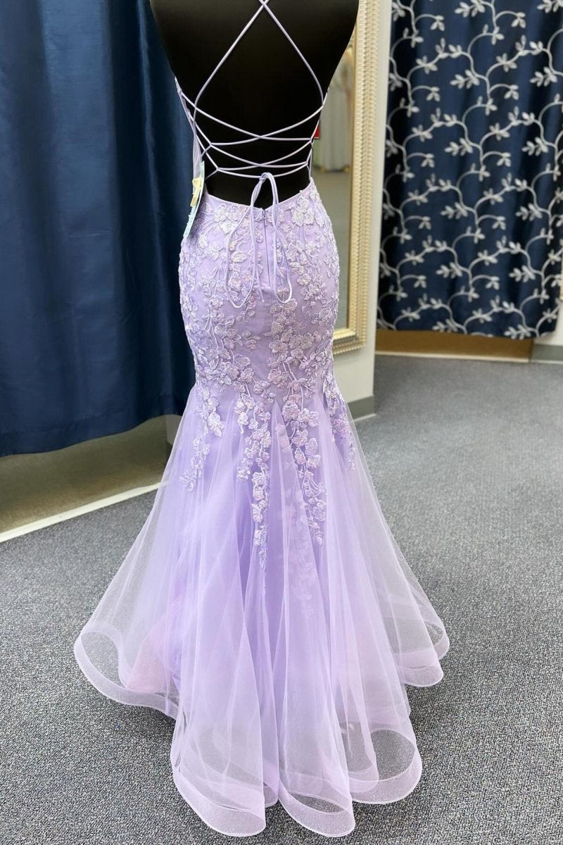 Sage Spaghetti Straps Mermaid Prom Dresses with Appliques