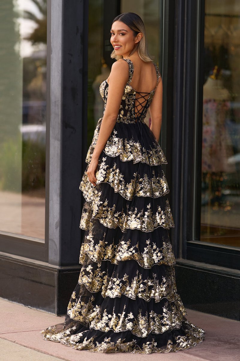 Gold Off the Shoulder Sequin Long Prom Dresses with Slit