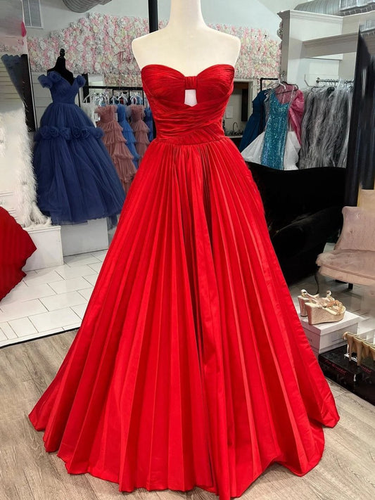 Satin Strapless Keyhole Ball Gown