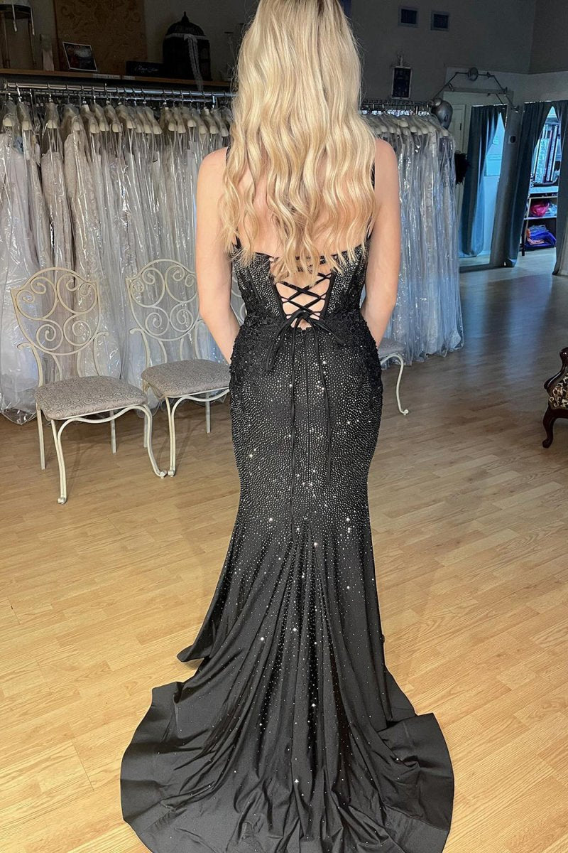 Scoop Neck Mermaid Prom Dresses with Beading