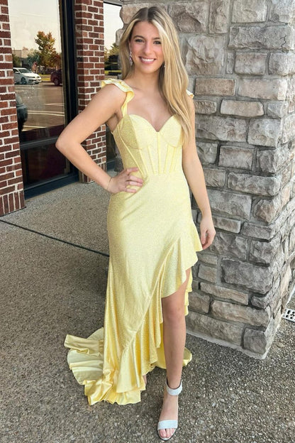 Mermaid Spaghetti Straps Satin Beaded Long Prom Dresses