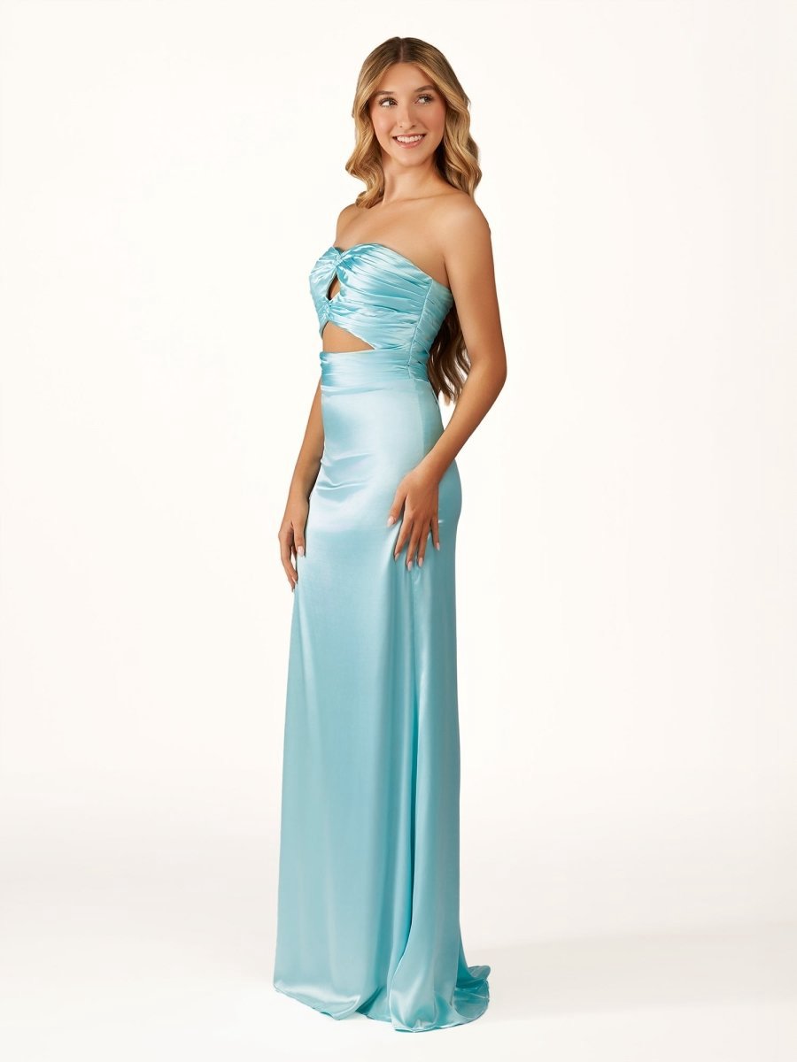 Strapless Sheath Long Prom Dresses