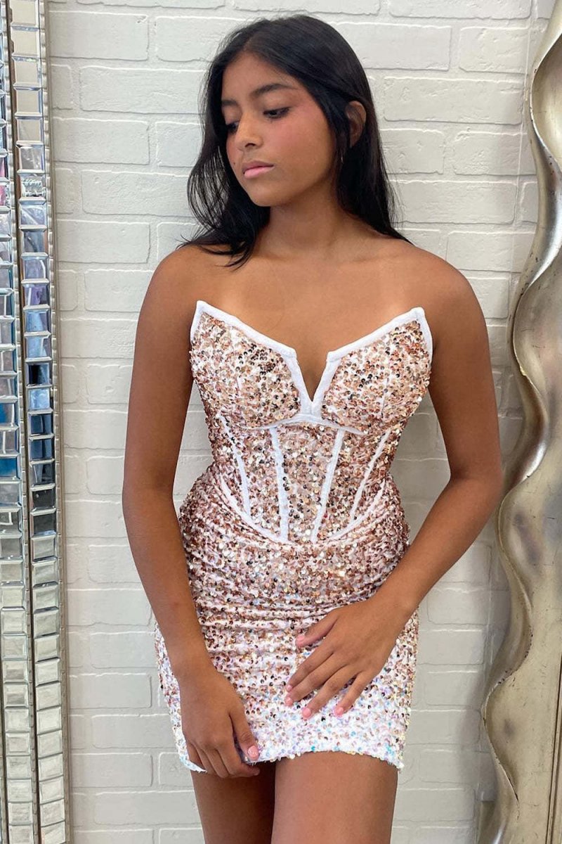 Sweetheart Bodycon Sequins Homecoming Dresses