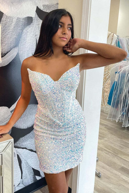 Sweetheart Bodycon Sequins Homecoming Dresses