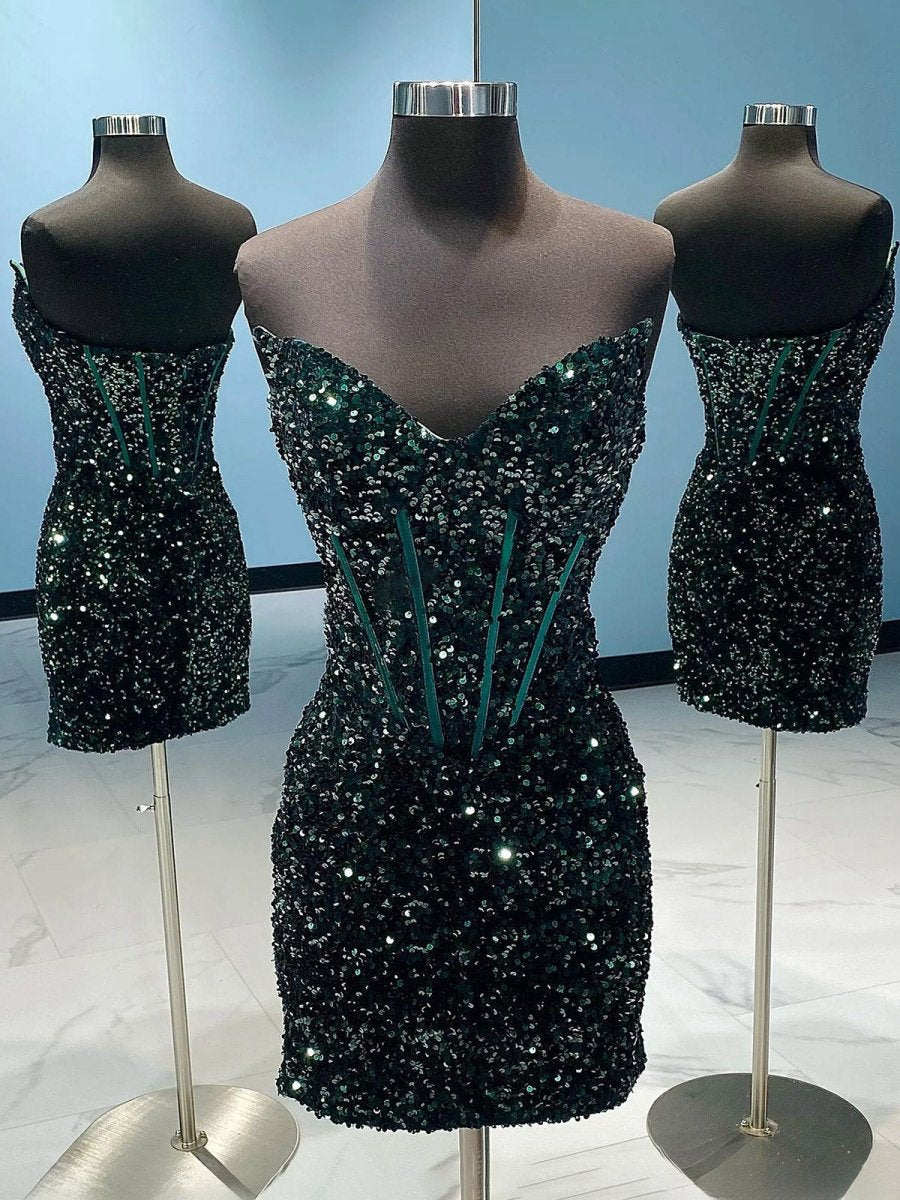 Sweetheart Bodycon Sequins Homecoming Dresses