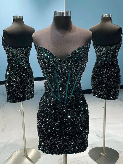 Sweetheart Bodycon Sequins Homecoming Dresses