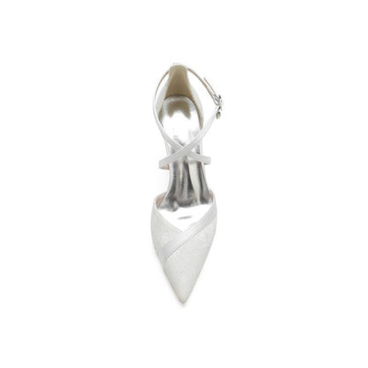 Cross-Strap Pump with Metallic Accent