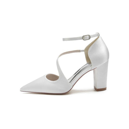 Silk Pump with Decorative Ankle Strap
