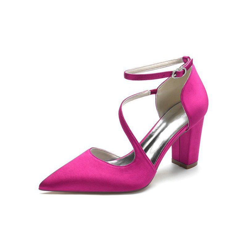 Silk Pump with Decorative Ankle Strap