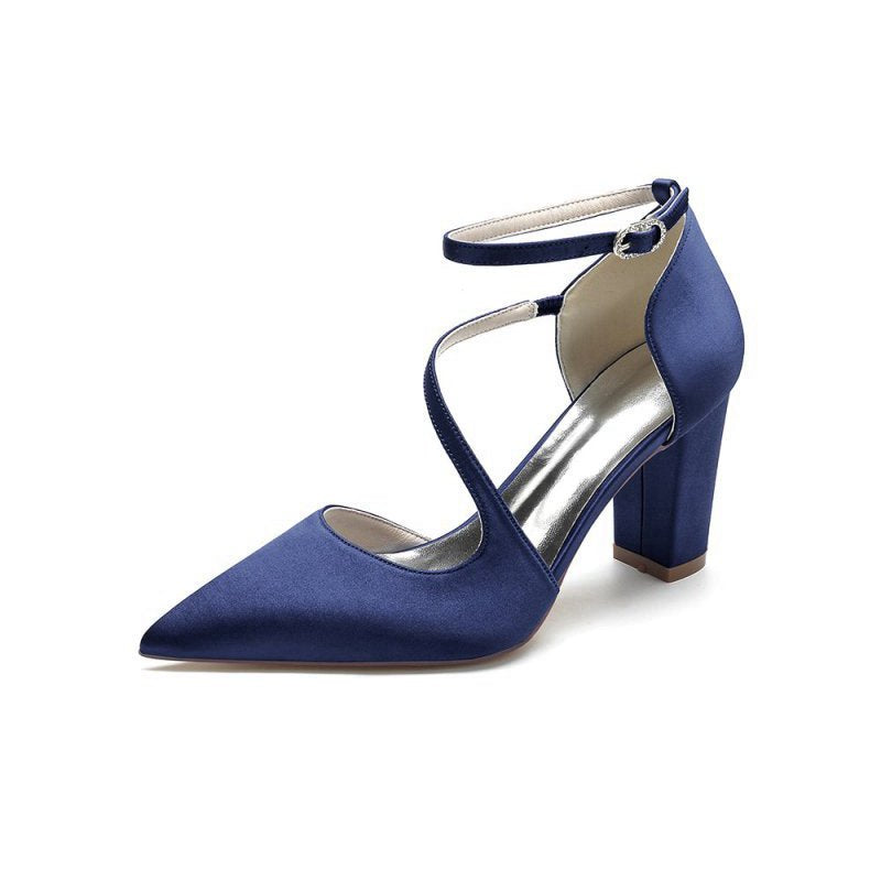 Silk Pump with Decorative Ankle Strap