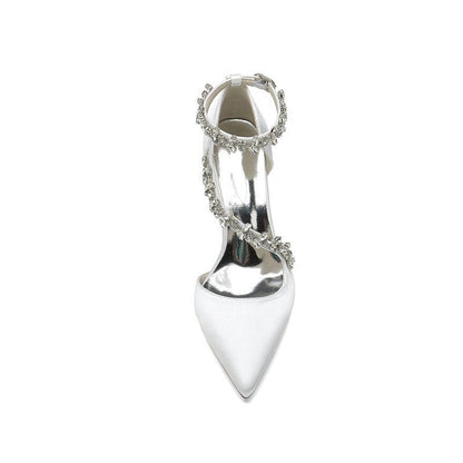 Satin Pump with Chain Accent