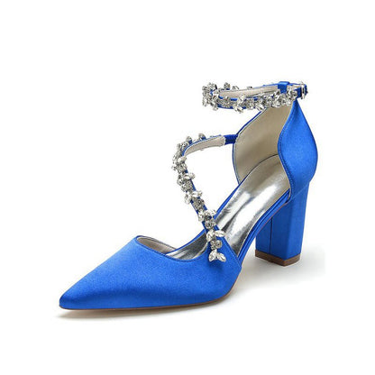 Satin Pump with Chain Accent