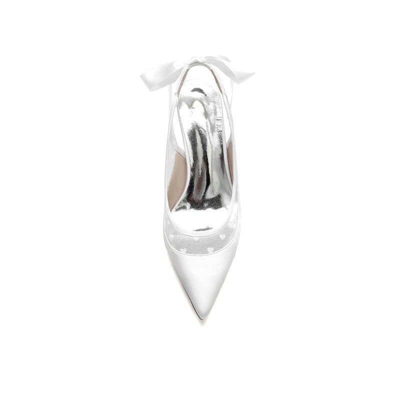 Hybrid Pump with Transparent Mesh and Heel Accent