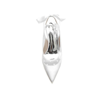 Hybrid Pump with Transparent Mesh and Heel Accent