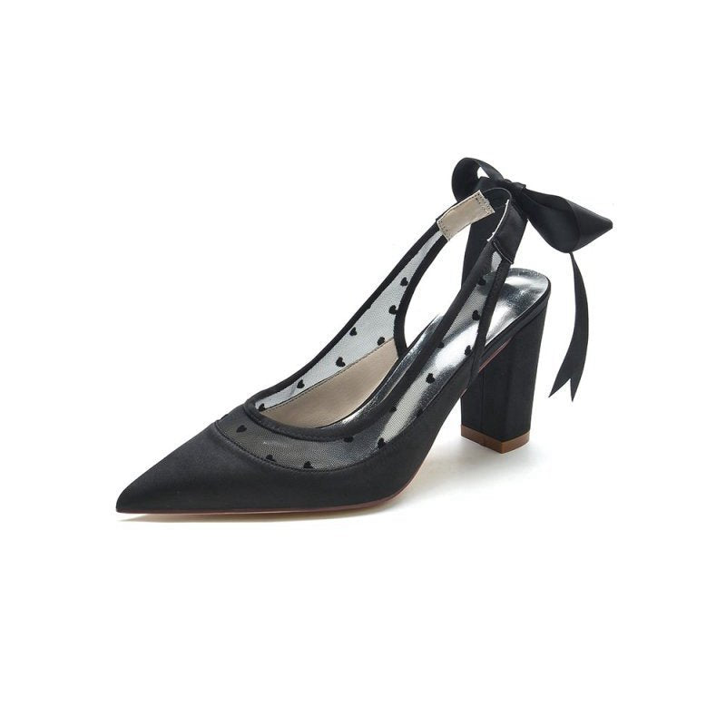 Hybrid Pump with Transparent Mesh and Heel Accent