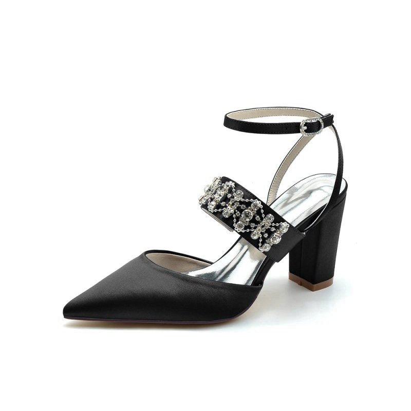 Satin Pump with Sparkling Accent