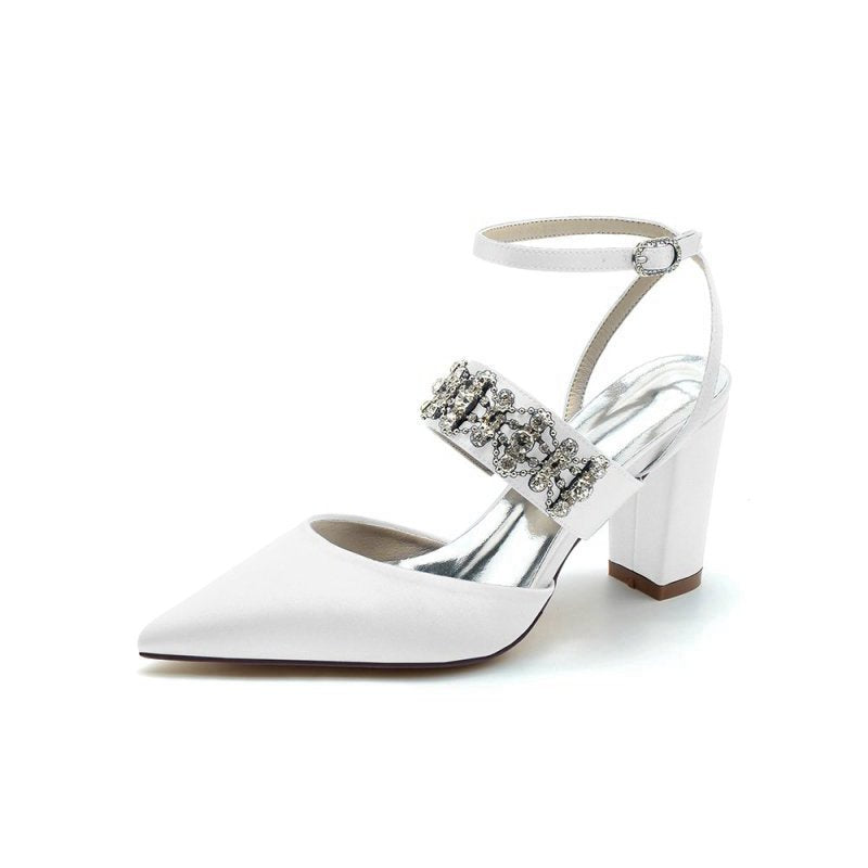 Satin Pump with Sparkling Accent