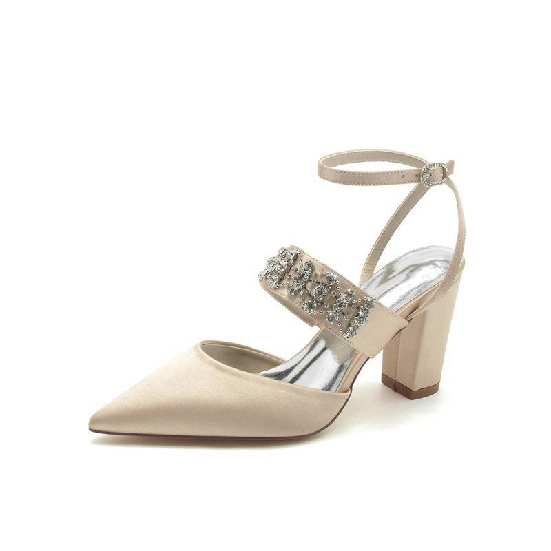 Satin Pump with Sparkling Accent