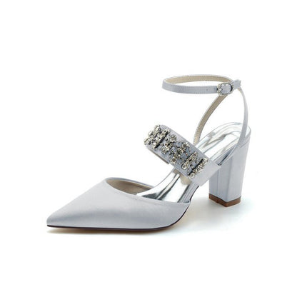 Satin Pump with Sparkling Accent