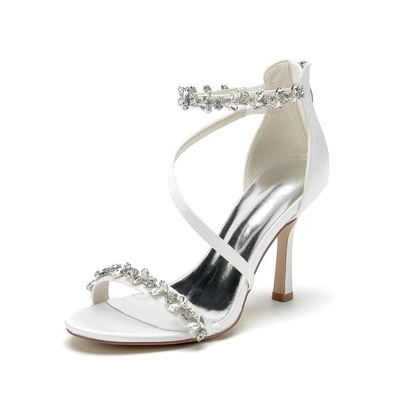 Elegant High Heels with Crystal and Accents