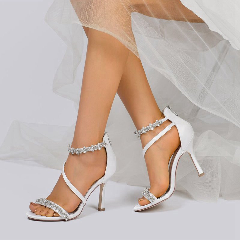 Elegant High Heels with Crystal and Accents