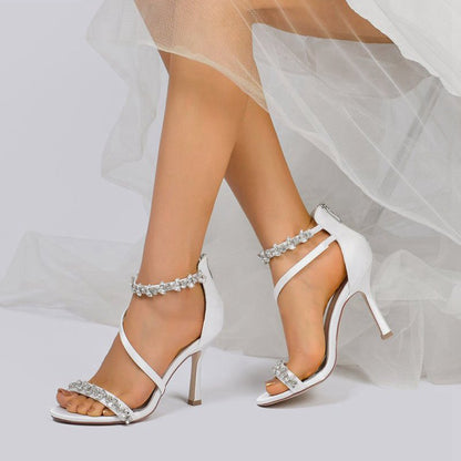 Elegant High Heels with Crystal and Accents
