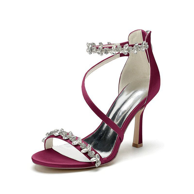 Elegant High Heels with Crystal and Accents