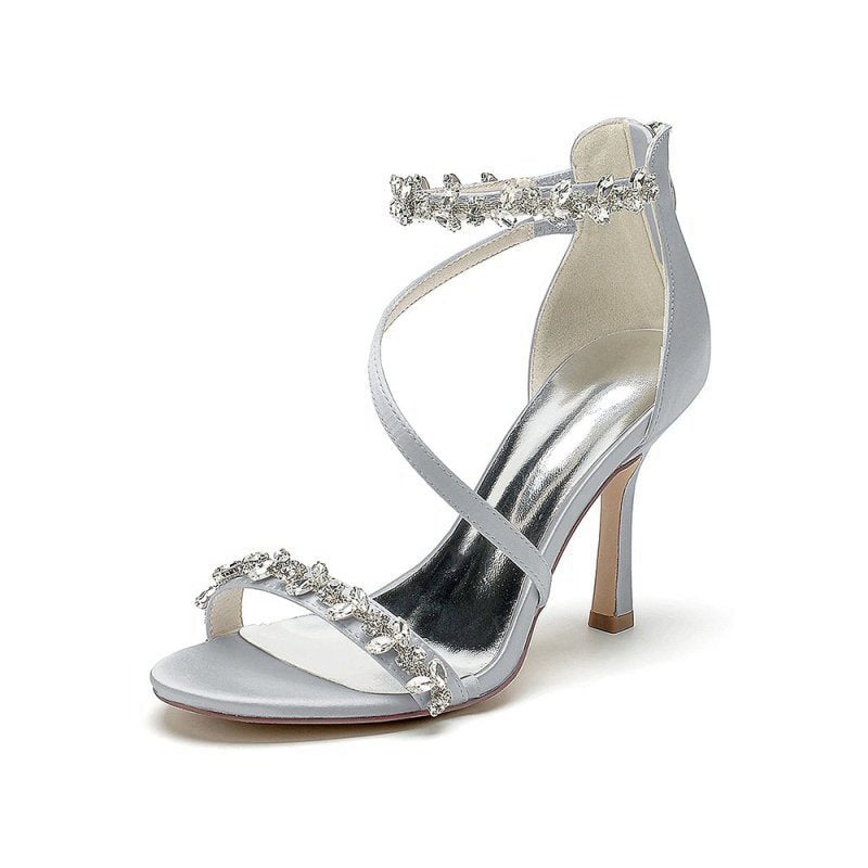 Elegant High Heels with Crystal and Accents