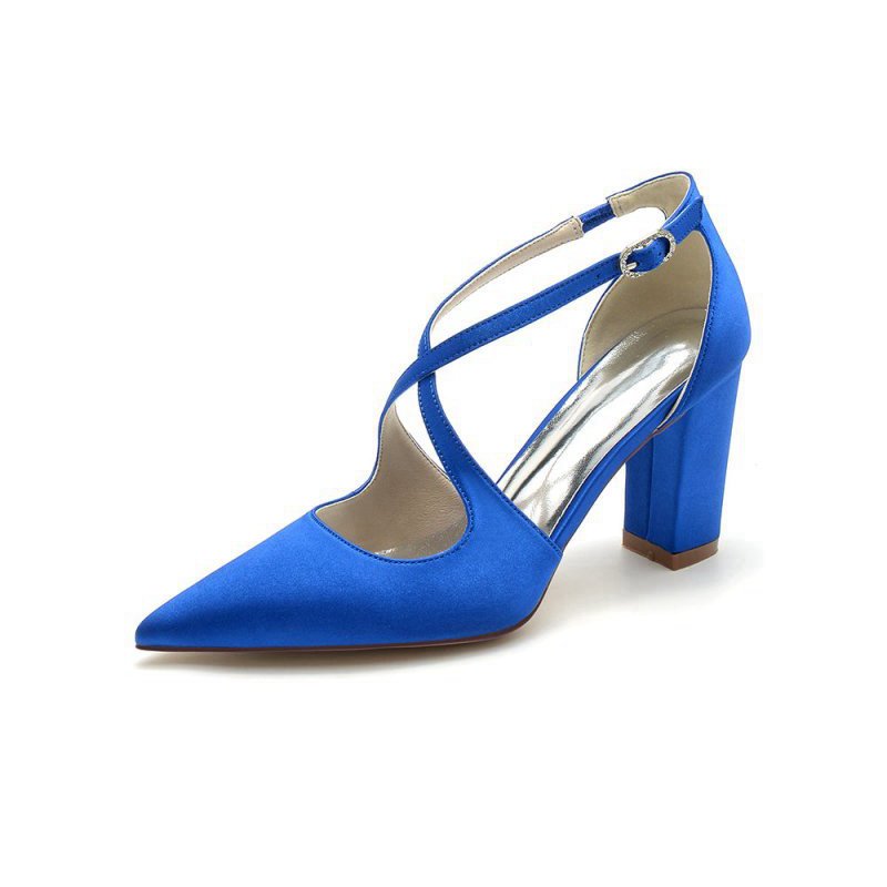 Satin Pump with Cross-Strap Design