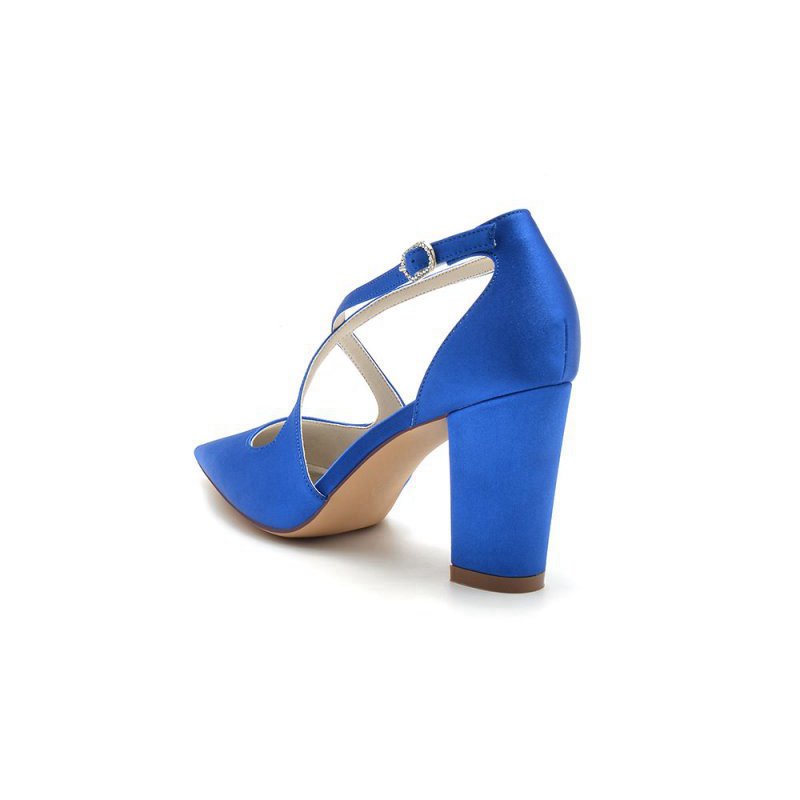 Satin Pump with Cross-Strap Design