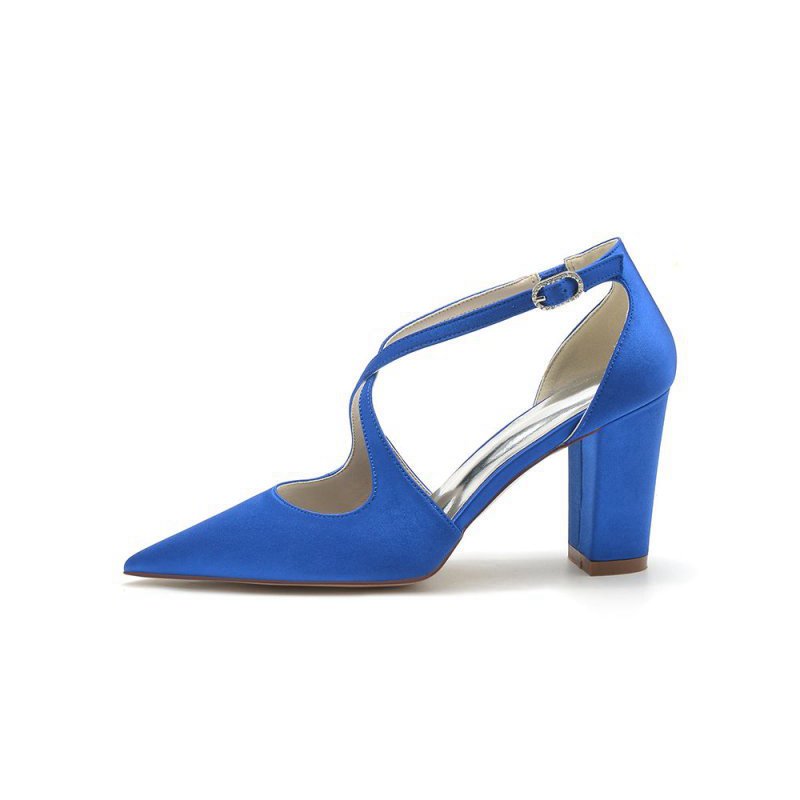 Satin Pump with Cross-Strap Design