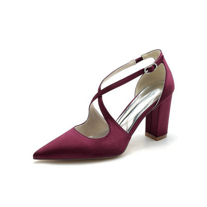 Satin Pump with Cross-Strap Design