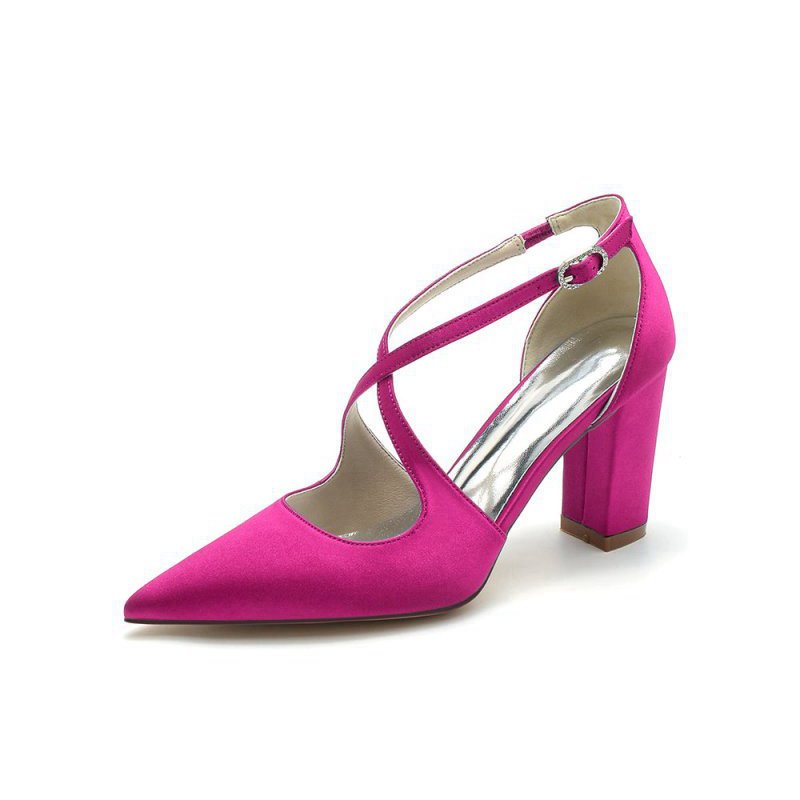Satin Pump with Cross-Strap Design