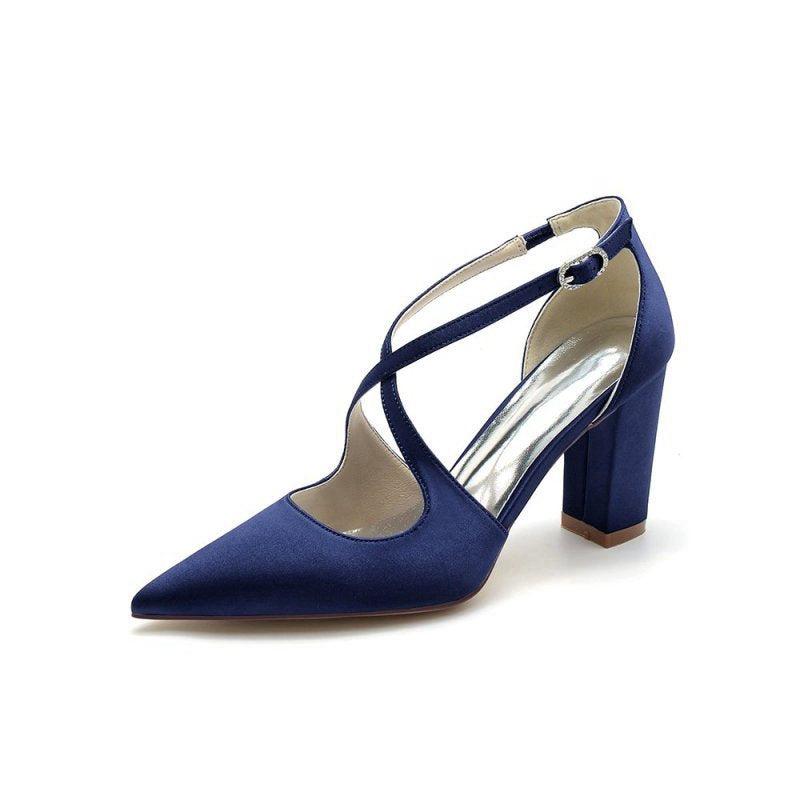Satin Pump with Cross-Strap Design