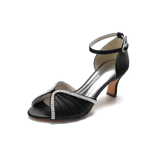 Elegant Rayel Satin Pump with Rhinestone Accents
