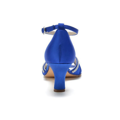 Elegant Rayel Satin Pump with Rhinestone Accents