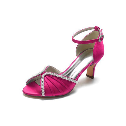 Elegant Rayel Satin Pump with Rhinestone Accents