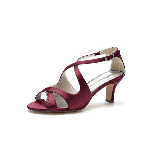 Satin Cross-Strap Pump with Ankle Strap