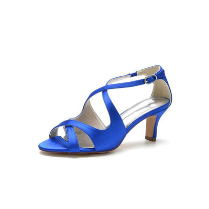 Satin Cross-Strap Pump with Ankle Strap