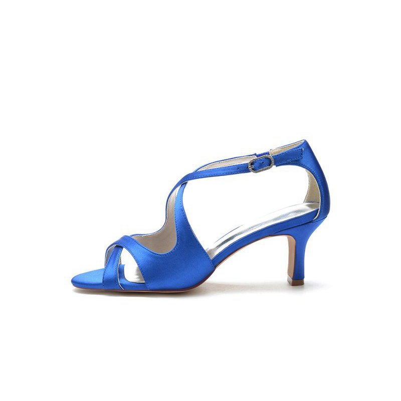 Satin Cross-Strap Pump with Ankle Strap