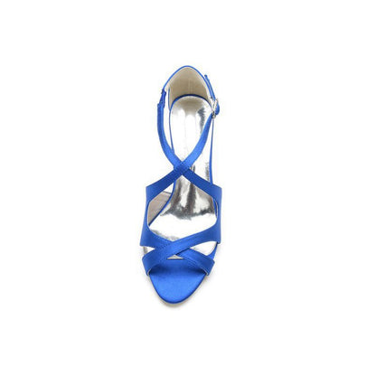 Satin Cross-Strap Pump with Ankle Strap
