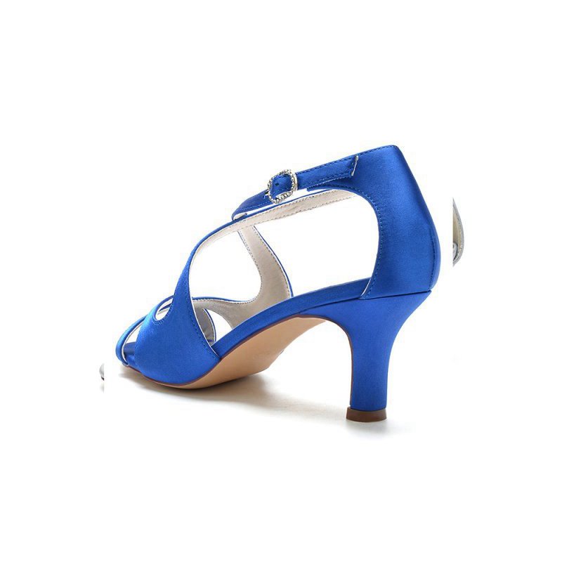 Satin Cross-Strap Pump with Ankle Strap