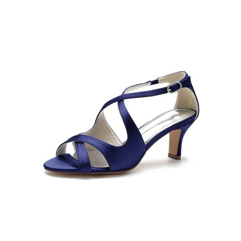 Satin Cross-Strap Pump with Ankle Strap