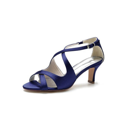 Satin Cross-Strap Pump with Ankle Strap