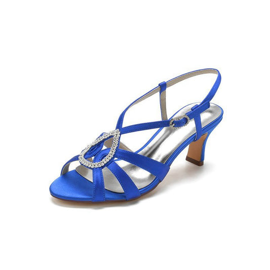 Chic Silk Sandals Featuring Decorative Metal Ring