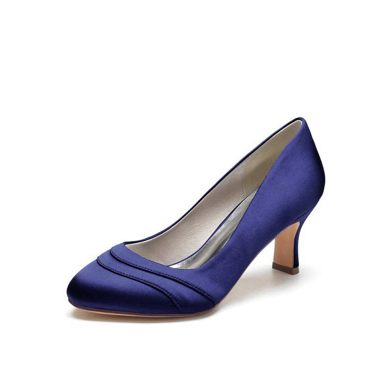 Elegant Satin Heels with Short Stiletto Heel