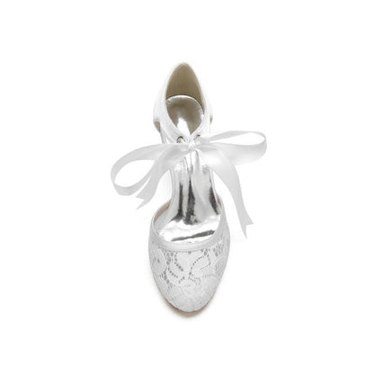 Elegant Lace High Heels with Bow Accent